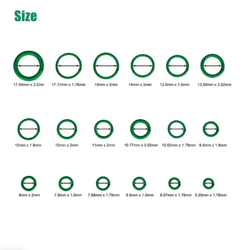 530 pezzi O-tipo anello di tenuta in gomma condizionata automobilistica compressione sigillo confidenziale manutenzione accessori in gomma