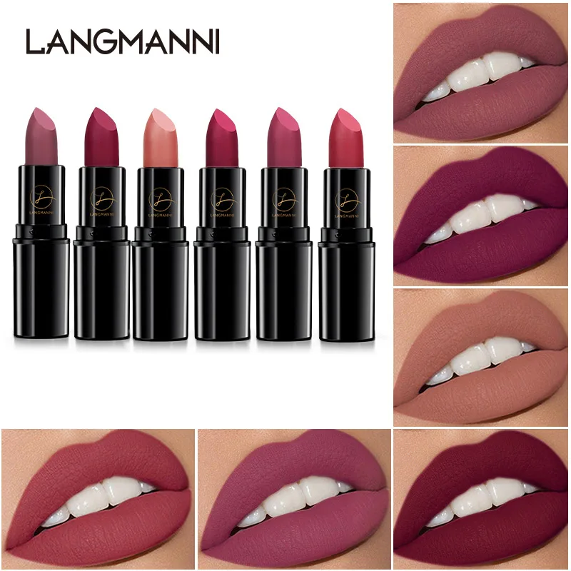 1~4PCS Nonstick Cup Lipstick 6 Vibrant Colors Matte Transfer-proof Formula Long-lasting Lipstick Trendy Colors