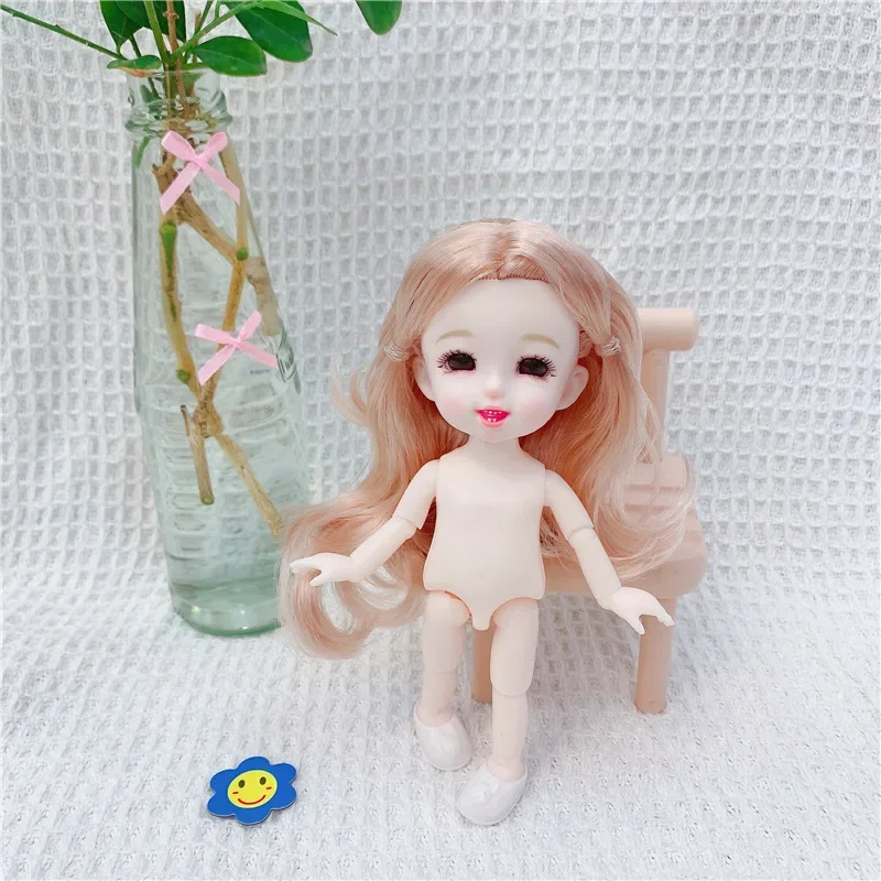 ตุ๊กตา1/12ใบหน้ายิ้ม BJD ตุ๊กตา13ขยับได้16ซม. แบบเป็นปล้องสำหรับเด็กผู้ชายตุ๊กตาเปลือยเด็กผู้หญิงตุ๊กตาร่างกายสำหรับเด็กผู้หญิงของเล่นของขวัญ