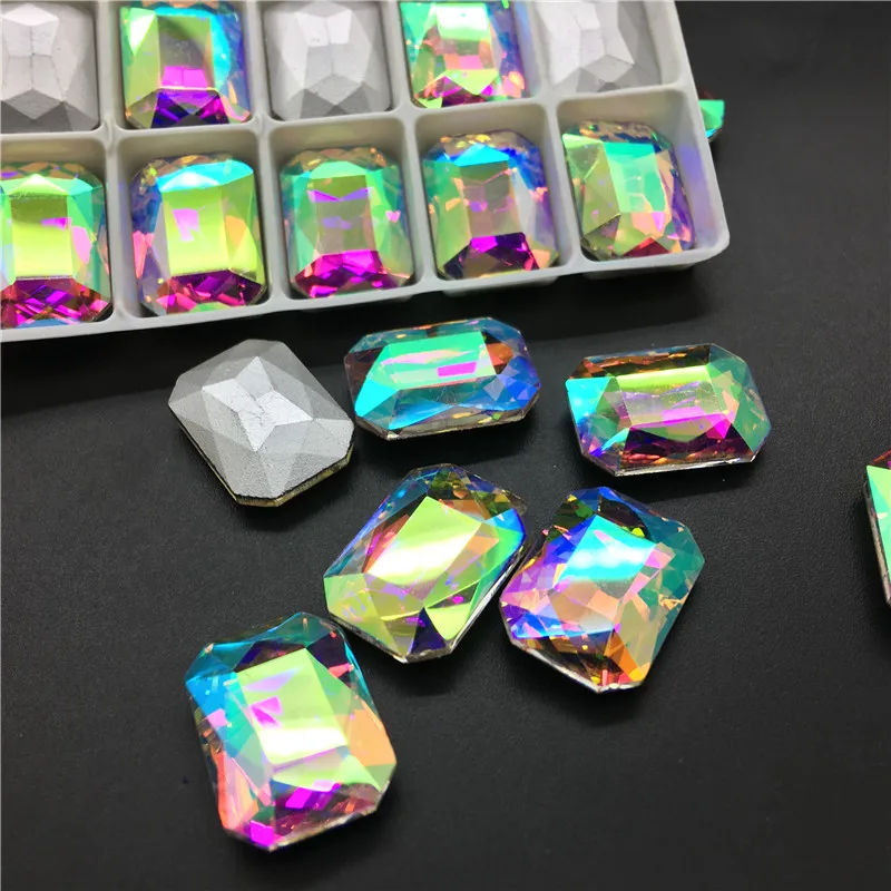 TopStone Rectangle Crystal Fancy Stones  4x6 8x10 6x8 10x14 13x18 18x27 mm Glass Pointback Jewelry Beads