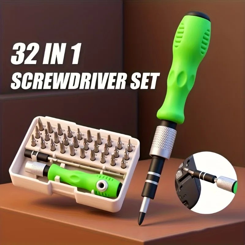 

32 in 1 Multi-functional Screwdriver Kit Screwdrivers,Ideal for Fixing Furniture, Mobile Devices, Computers,Small Repair Tasks