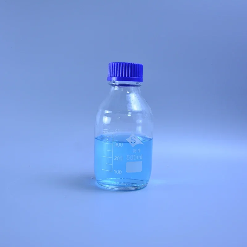 100ml/250ml Graduated Round Glass Reagent Bottle Blue Screw Cap Screw On Cover Flask