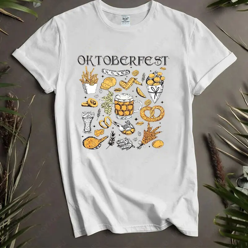 مهرجان أكتوبر النساء الرجال الألمانية التي شيرت مهرجان أكتوبر زي مضحك الشرب الجرافيك تيز عادية بسيطة القطن قصير الأكمام بلايز #4