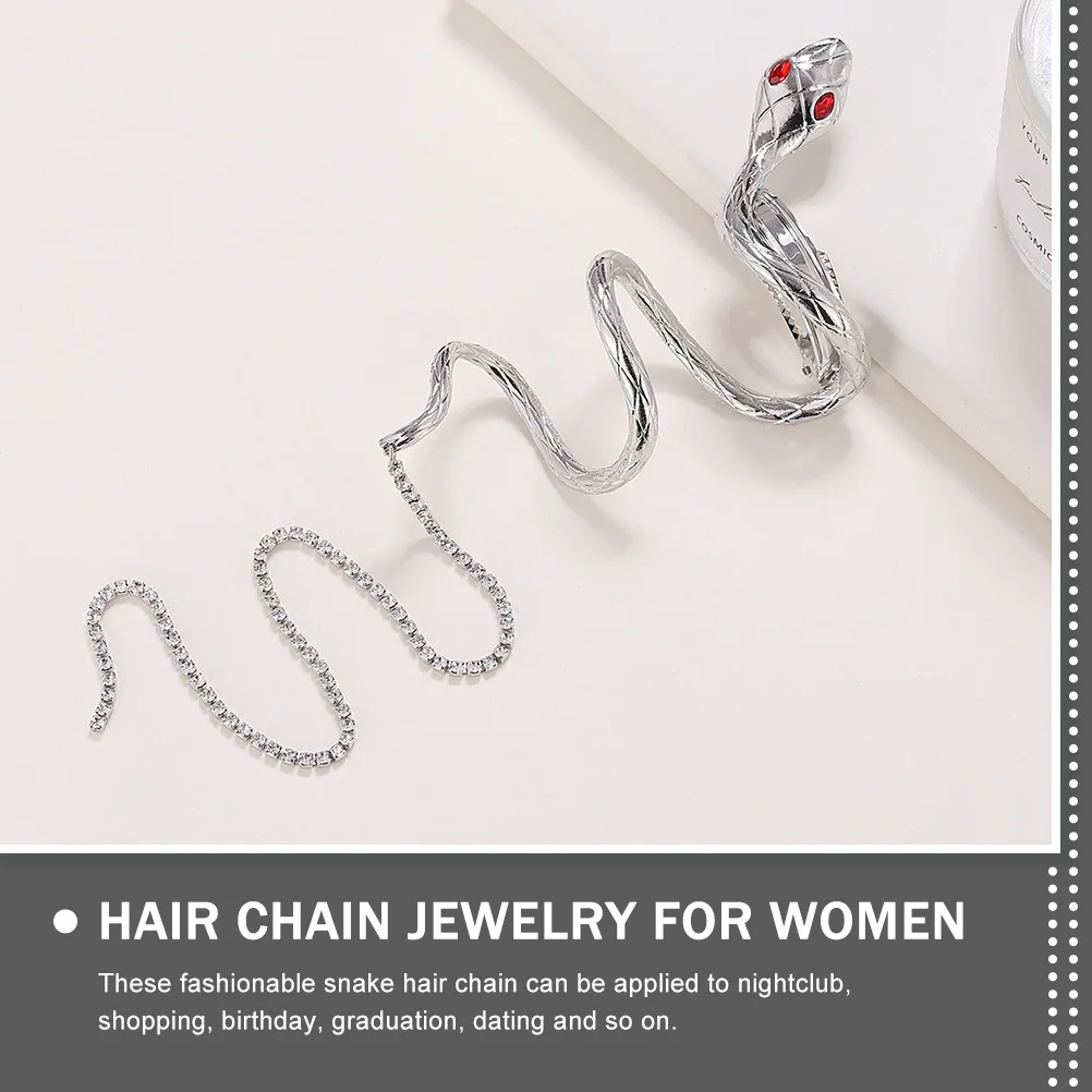 

Заколка для волос в виде змеи, длинная металлическая цепочка для волос, легкая заколка для хвоста, украшения для волос с кисточками для женщин, день рождения, выпускной вечер