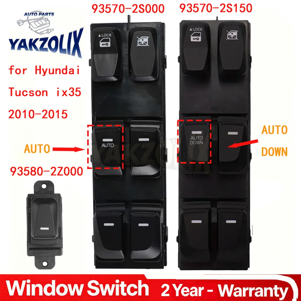 Left Hand Driver Power Window Switch For Hyundai IX35 TUCSON 2010 2011 2012 2013 2014 2015 93571-2S000 93570-2S150 93580-2Z000