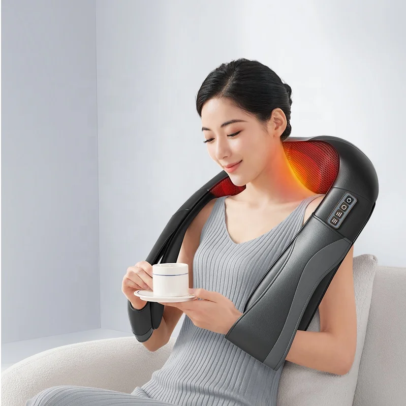 Best Selling New Design Shiatsu Silicone Strap Electric Deep Tissue Pain Relief Neck and Shoulder Massager