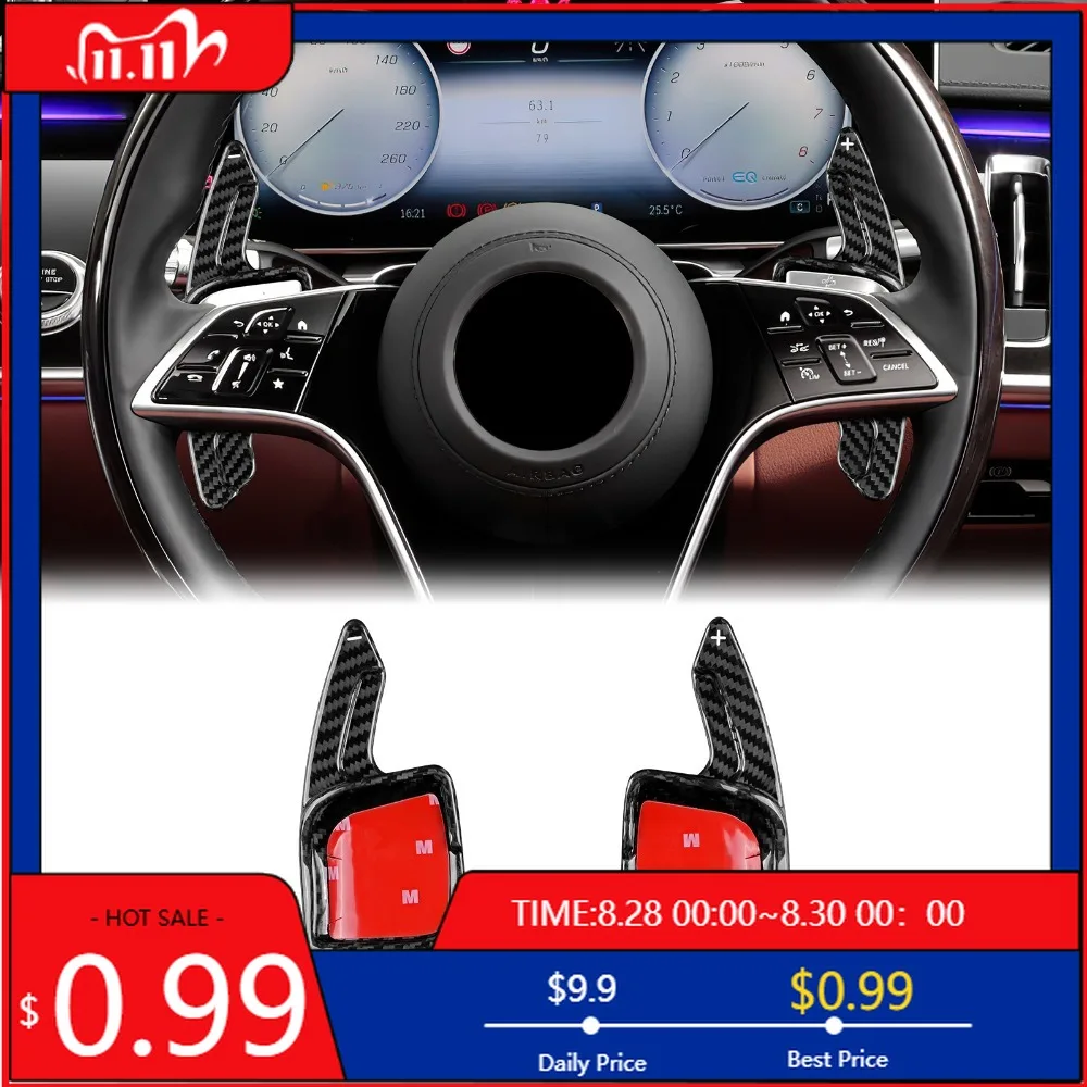 

Внутренние наклейки из углеродного волокна, рулевое колесо автомобиля, переключение передач для Mercedes-Benz C/E/S Class W206 Facelift W213/S213/C238/A238 W