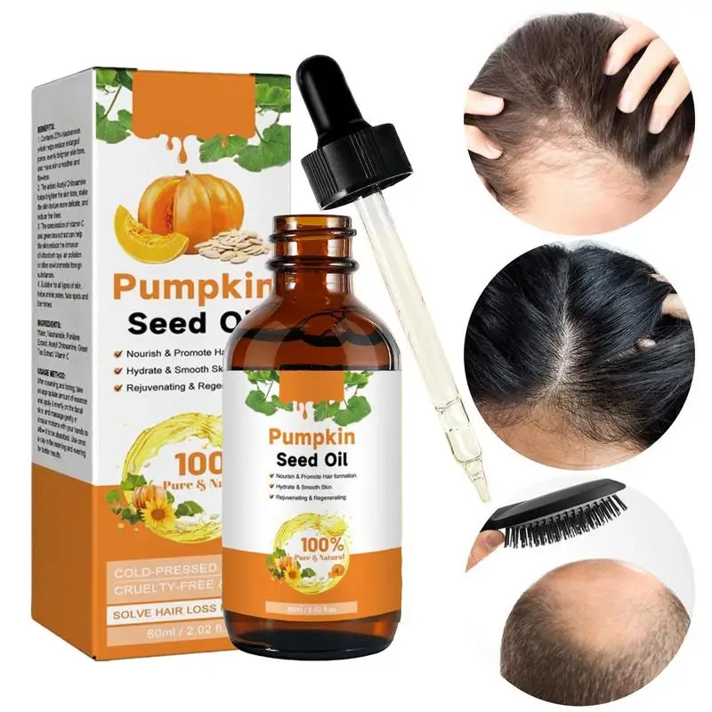 Eyelash Eyebrow Enhance Pumpkin Seed Hair Growth Oil 60ml Body Skin Nourishing Scalp Massage Health Dry Damaged Cracked Repair