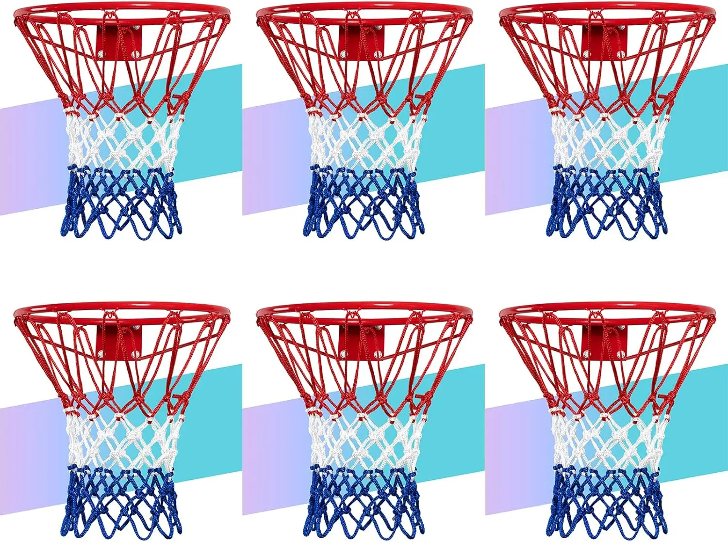 

NEIJIANG Basketball Net Replacement, Heavy Duty Outdoor All Weather Anti Whip 12 Loops, Professional Size 21 Inch