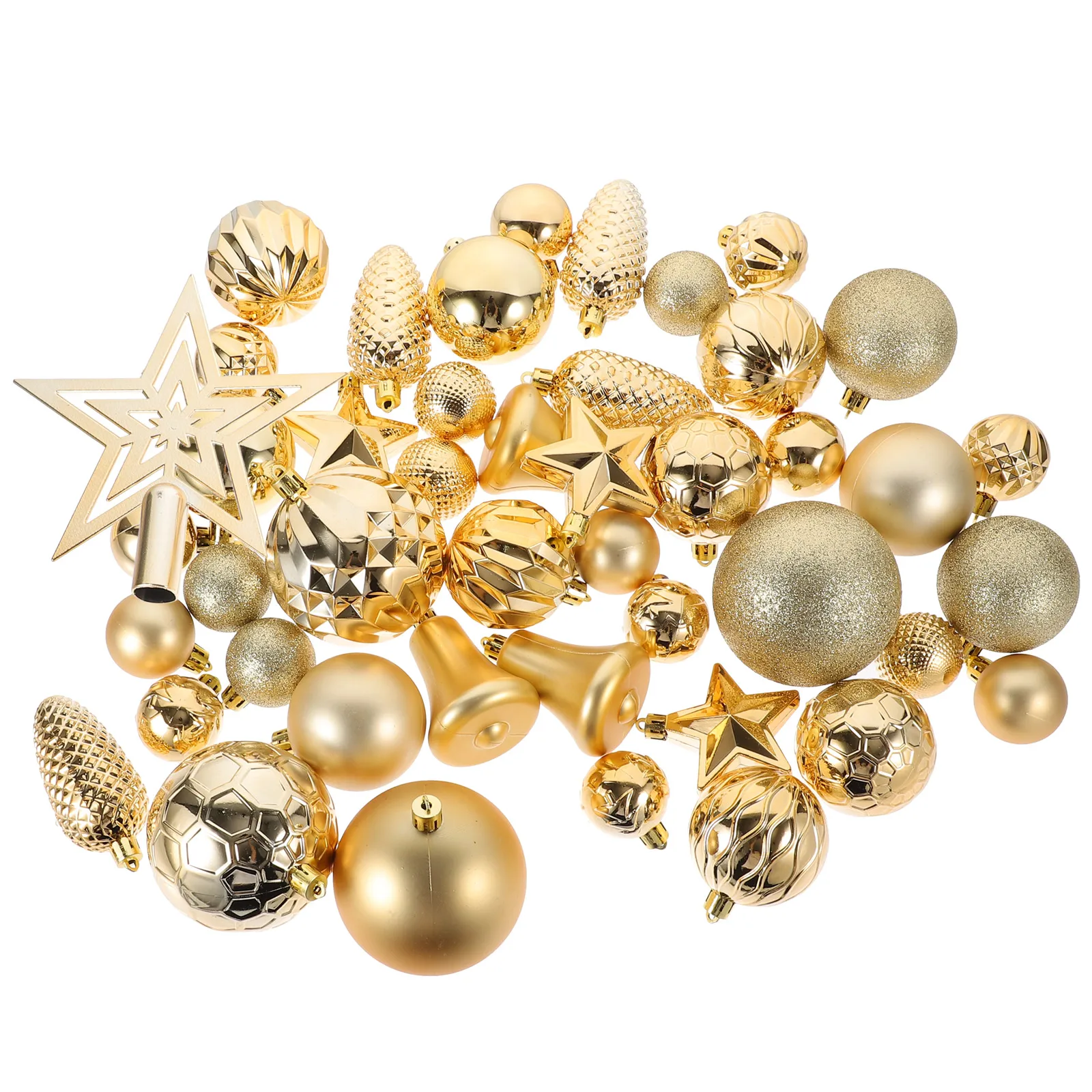 

45pcs Christmas Tree Hanging Balls Xmas Decorations Ornament Party Supplies Plastic Ball Decor Tree Top Star Home Office