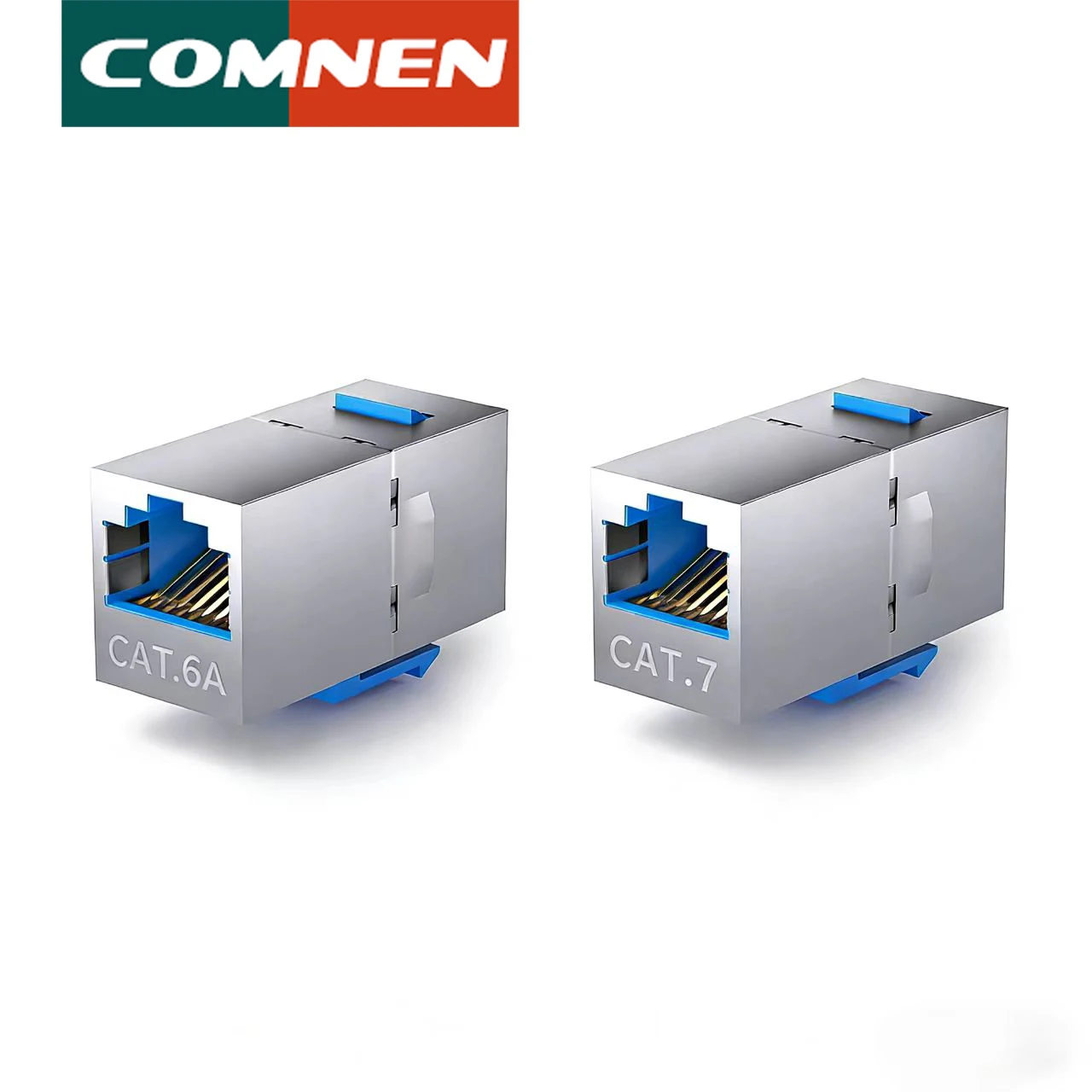 COMNEN RJ45 Connector Ethernet Extender Extension for Cat7 Cat6A High Speed 10Gbps Connectors Coupler And Cable Management