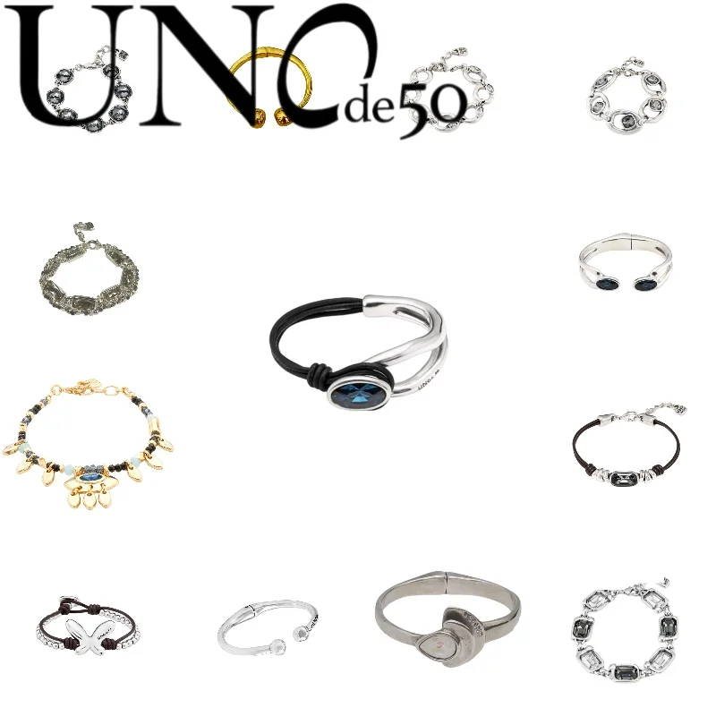 

UNOde50 ручной работы: серебристо-золотой браслет-подвеска, уникальный, со скидкой!