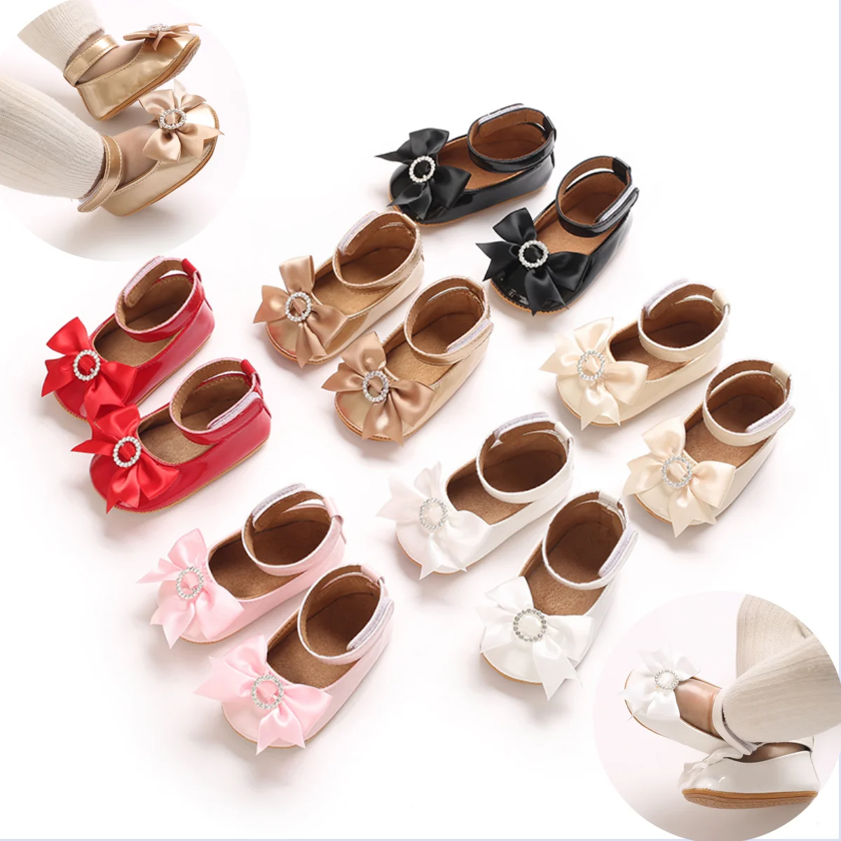 

Детские туфли VALEN SINA для девочек 0-18 месяцев, с бантом, на резиновой подошве, для первых шагов, для малышей, в стиле принцессы