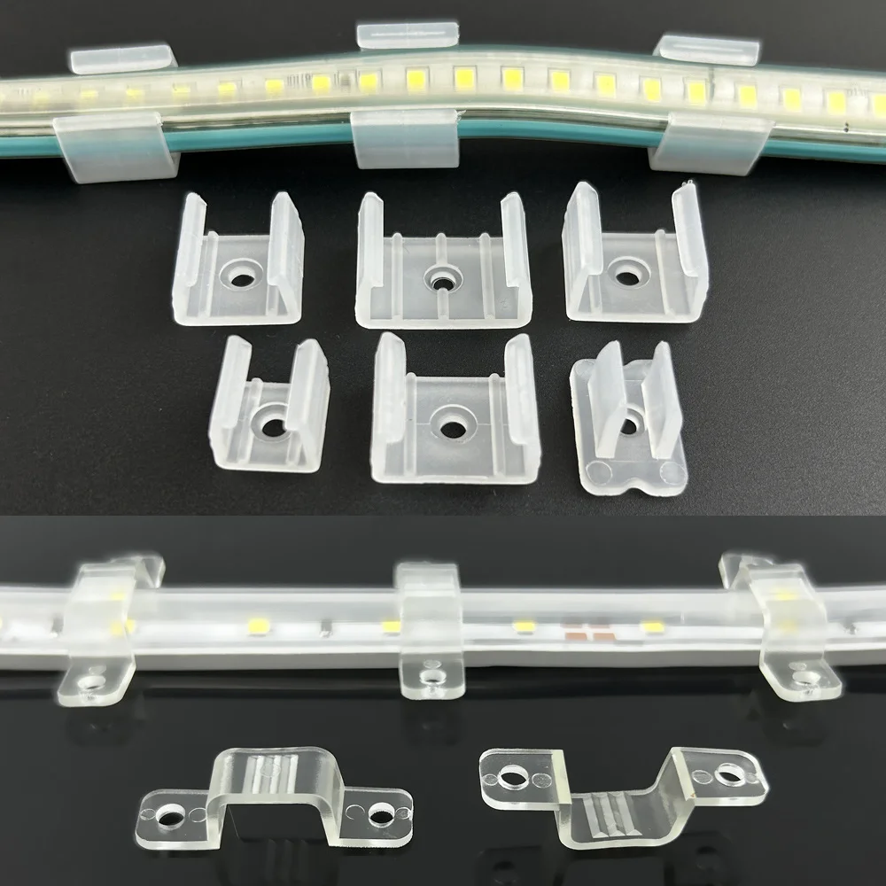 

LED Neon Strip Fixed Clip Plastic Buckle for 8/10/12/18mm Flexible Silicone Tube Connector Fix Clips LED Lighting Accessories