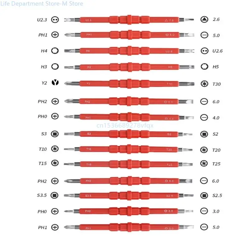 

Insulated Screwdriver Tool Set 29Pieces Precisions for Electrical Repairs