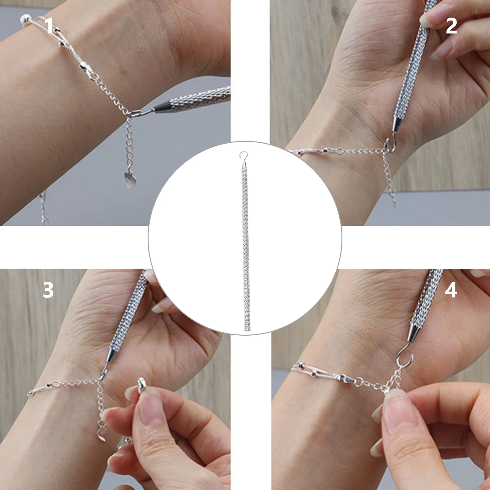 

Bracelet Helper Tool Alloy Durable Jewelry Assistant for Fast Wearing Bracelet Fastener Portable Lightweight Jewelry Helper