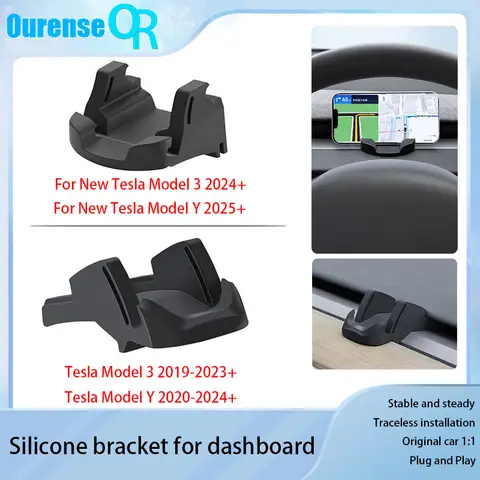 Tesla Model 3 Y YL 2021-2026 Highland Juniper Yumuşak Silikon Kauçuk Telefon Tutucu Dashboard Cep Telefonu Montaj Araba Aksesuarları