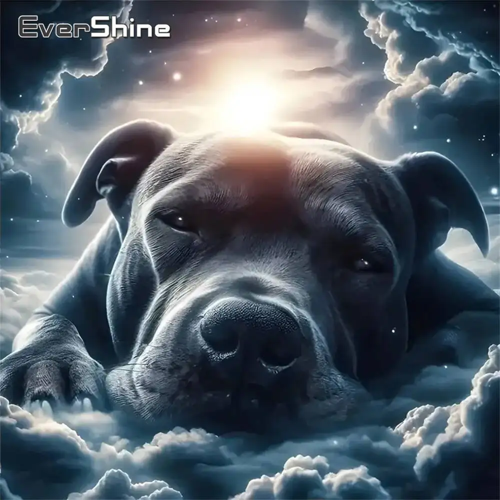 Evershine Full Square Round Diamond Mosaic Dog Animal Painting Acrylic Craft Supplies Diamond Embroidery Handmade Hobby