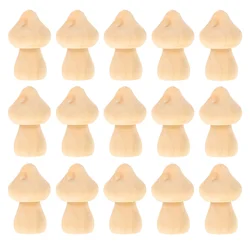 15 Pcs Peg Bodies Dolls Small Wooden Mushroom Garland Decor DIY Kids Toys Children's