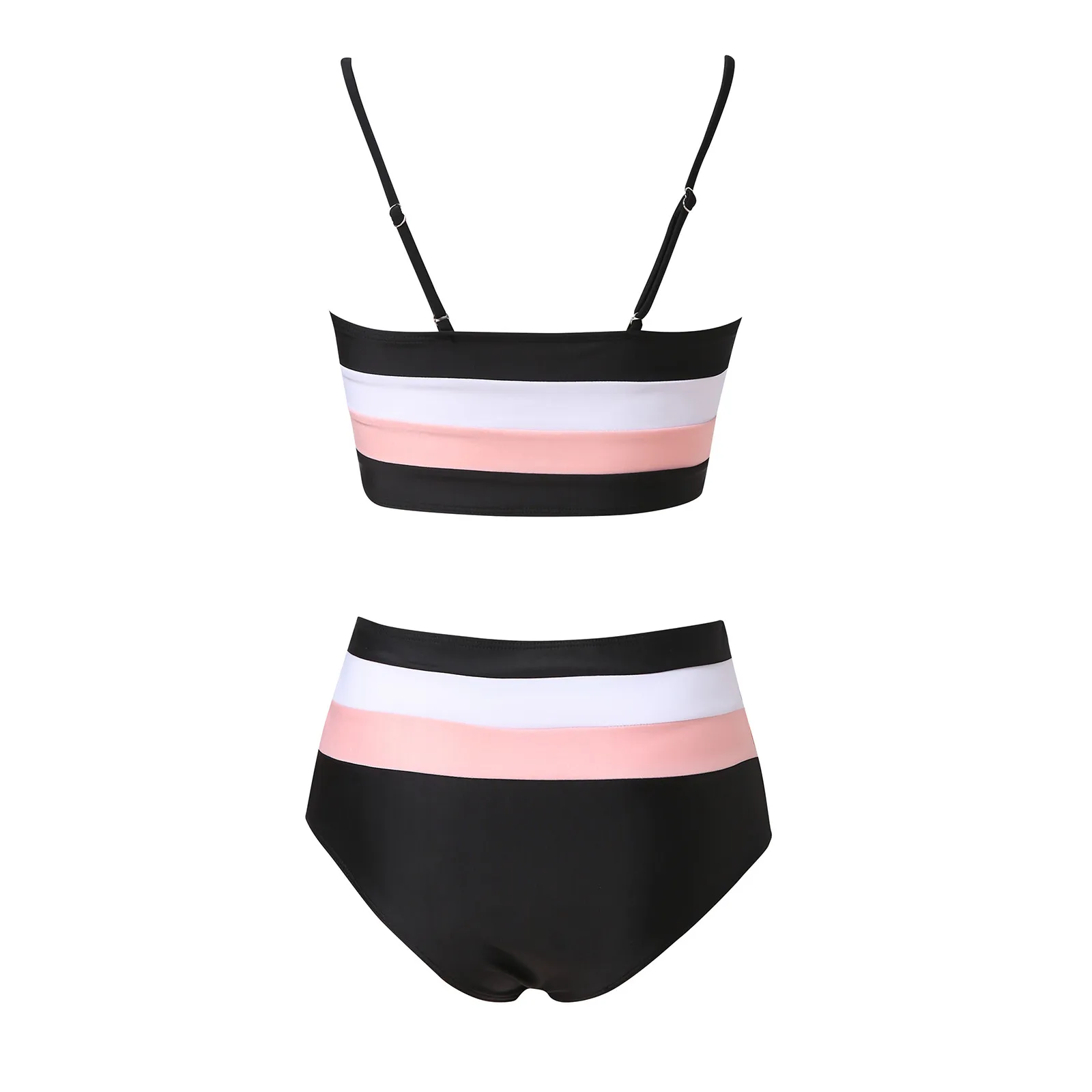 Frauen Badeanzug Bade bekleidung gestreift zweiteilig Set hohe Taille gepolstert Push-up-Print Bade bekleidung schwimmen weiblichen Badeanzug Tankini