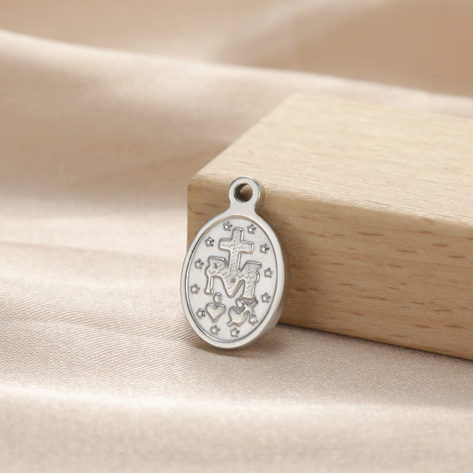 1 Stück Jungfrau-Maria-Anhänger aus Edelstahl, DIY-Anhänger für Halskette, Armband, Schmuckherstellung, religiöses Amulett, gesegnetes Zubehör – Detail 10