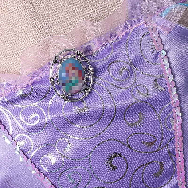 Ariel Girls Mermaid Dress Princess Costumes Cosplay Costume for Kids Summer Casual Halloween Birthday Party Outfit Set 2-10T