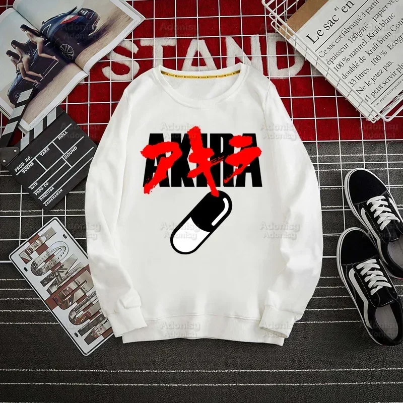 Akira Anime Kaneda Tokyo Manga Harajuku Men Autumn Hooded Sweatshirt Men Hip Hop HoodieClassic Hoody Tops White