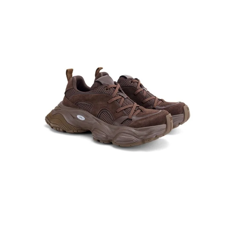 Super Fire Small Mesh Breathable Solid Color Dad Shoes New Trendy Cool Sports Casual Sneakers Lace-up