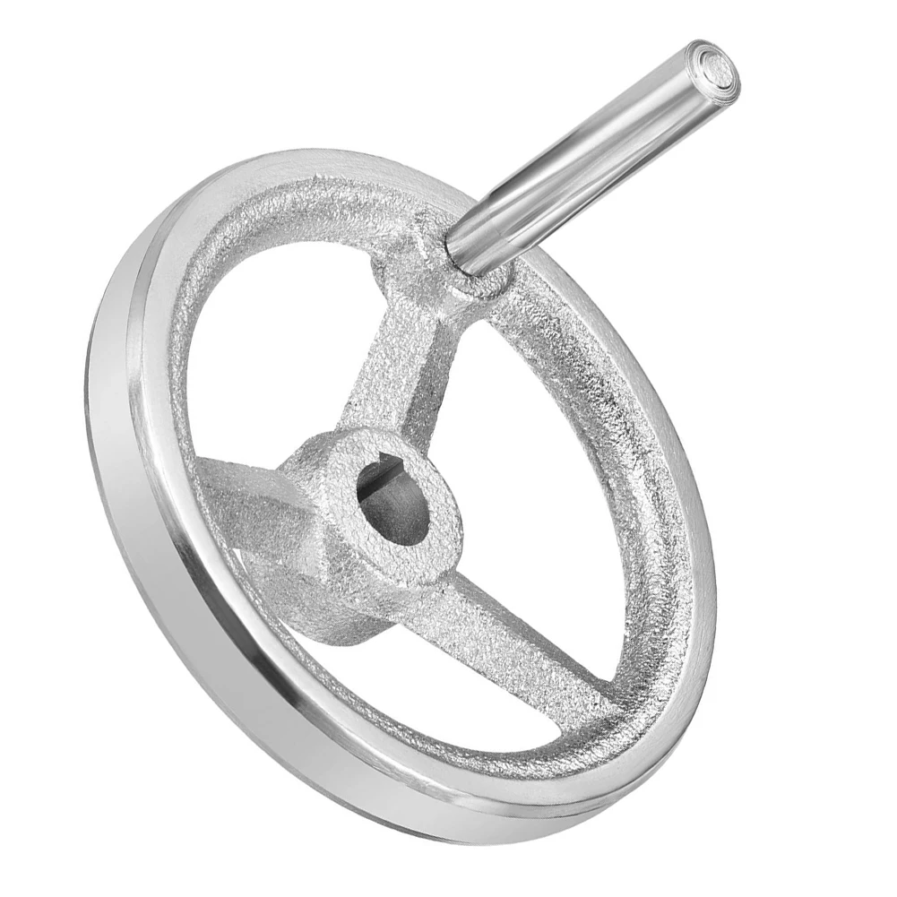 100mm 394 Inch Handwheel Cast Iron Chrome Plated with Handle for Machine Tool Adjustment Including For Milling Machines