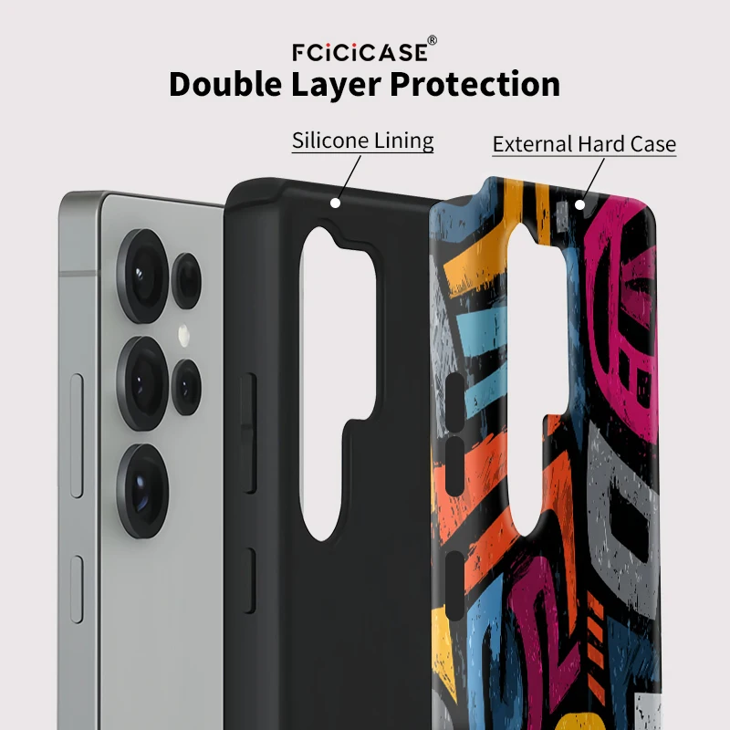 Fcicicase Art Painting Phone Case For Samsung Galaxy S23+ A36 S26 Edge S25 Plus A56 A26 S24 Ultra Acrylic Matte Dual Layer Cover