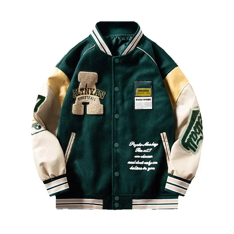 Men's Bomber Jacket Street Coats Vintage Top Varsity Baseball Jacket Autumn/Winter Jacket Man Windbreaker Motorcycle Jacket