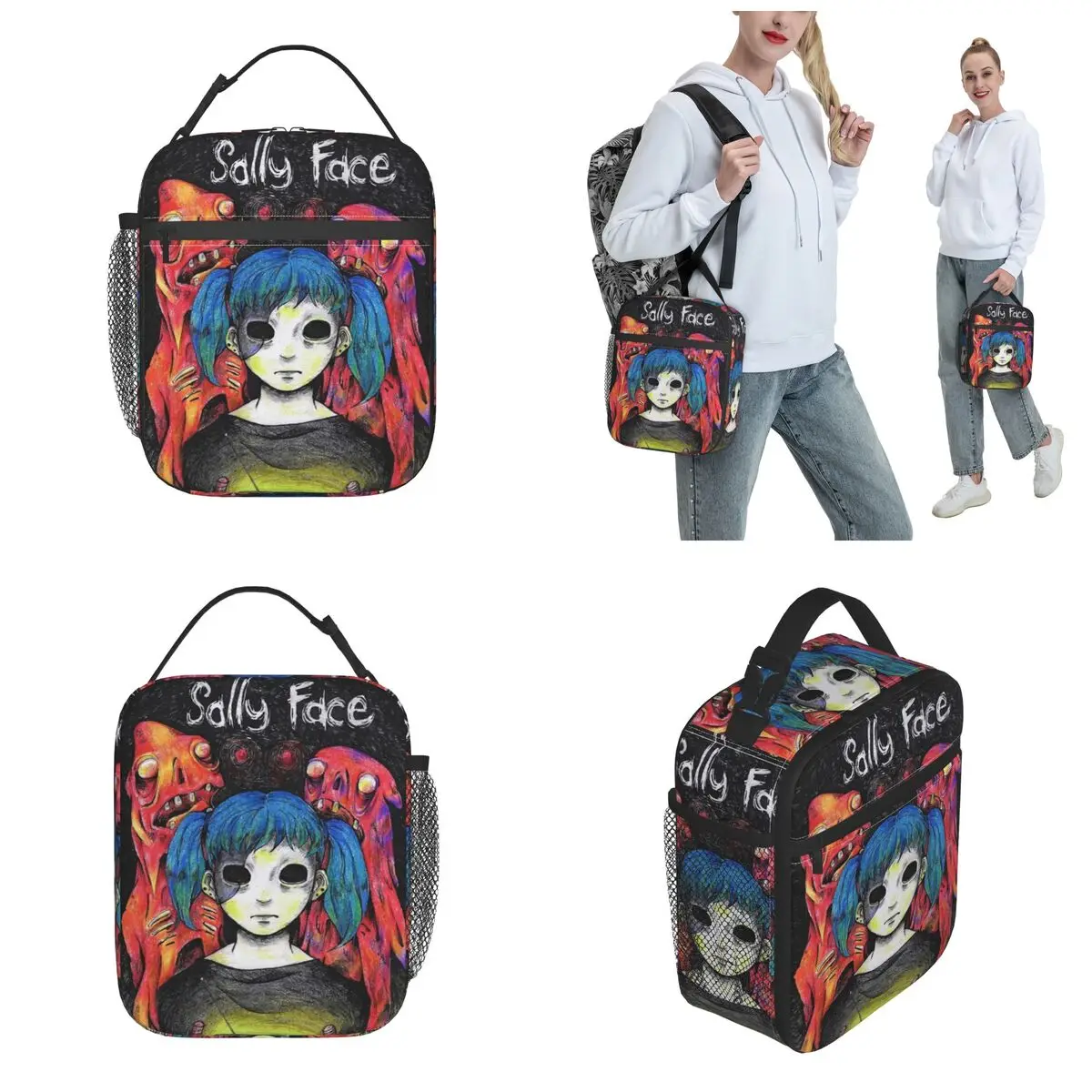 Game Sally Face Poster Games Accessories Insulated Lunch Bags For School Food Storage Bag Portable Cooler Thermal Bento Box