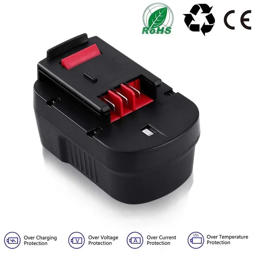 6800mAh 14.4V NI-MH Rechargeable Battery for Black&Decker A18 A1718 A18NH HPB18 HPB18-OPE FS1800CS FS1800D FS180 FS18ID