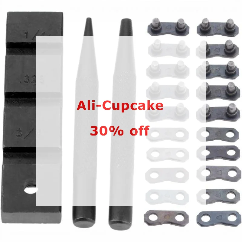 3PCS Pocket Chainsaw Breaker Chain Saw Repairing Mending Tool Set With 10 Sets 0.325in Chainsaw Chain Joiner Link Repair