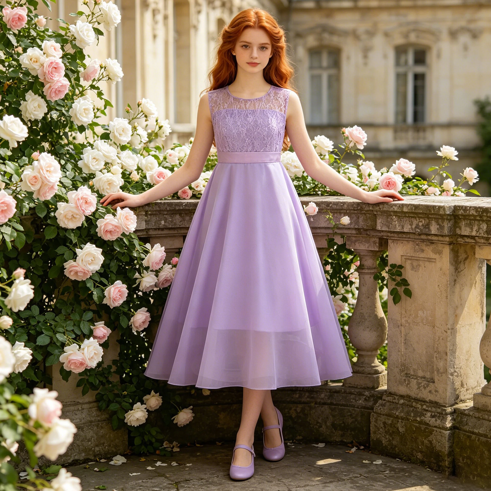 Women'S Formal Wear For Girls - Elegant Lace Flower Bridesmaid Girl Party