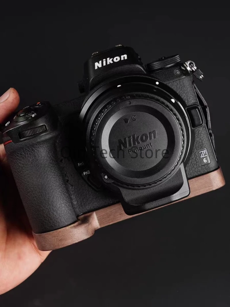 Base de madera para empuñadura, soporte de placa de nogal de ébano para Nikon Z5, Z72, Z62, Z6II, Z7II, trípode, equipo de fotografía