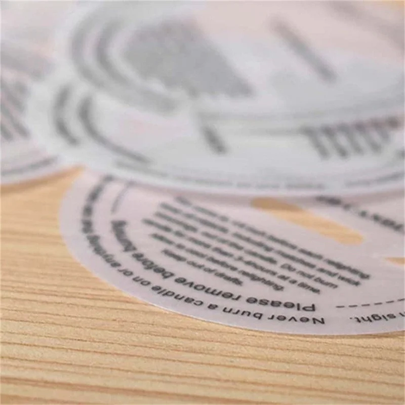 DIY Manual Fragrance Candle Stickers Label Cup Sticker Translucent Candle Round Sulfuric Acid Paper Dust Proof Sticker