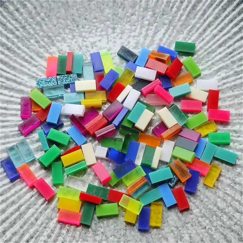

Around 107pcs Soft Acrylic Mosaic Tiles Rectangle Mix Colorful Tiles DIY Mosaic Making for Craft Arts Accessories 97