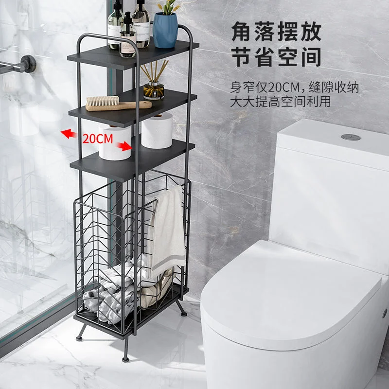 Bathroom Storage Rack Toilet Washstand Clothes Floor Storage Rack Toilet Iron Wall Simple Narrow Slot Rack  Bathroom Furniture