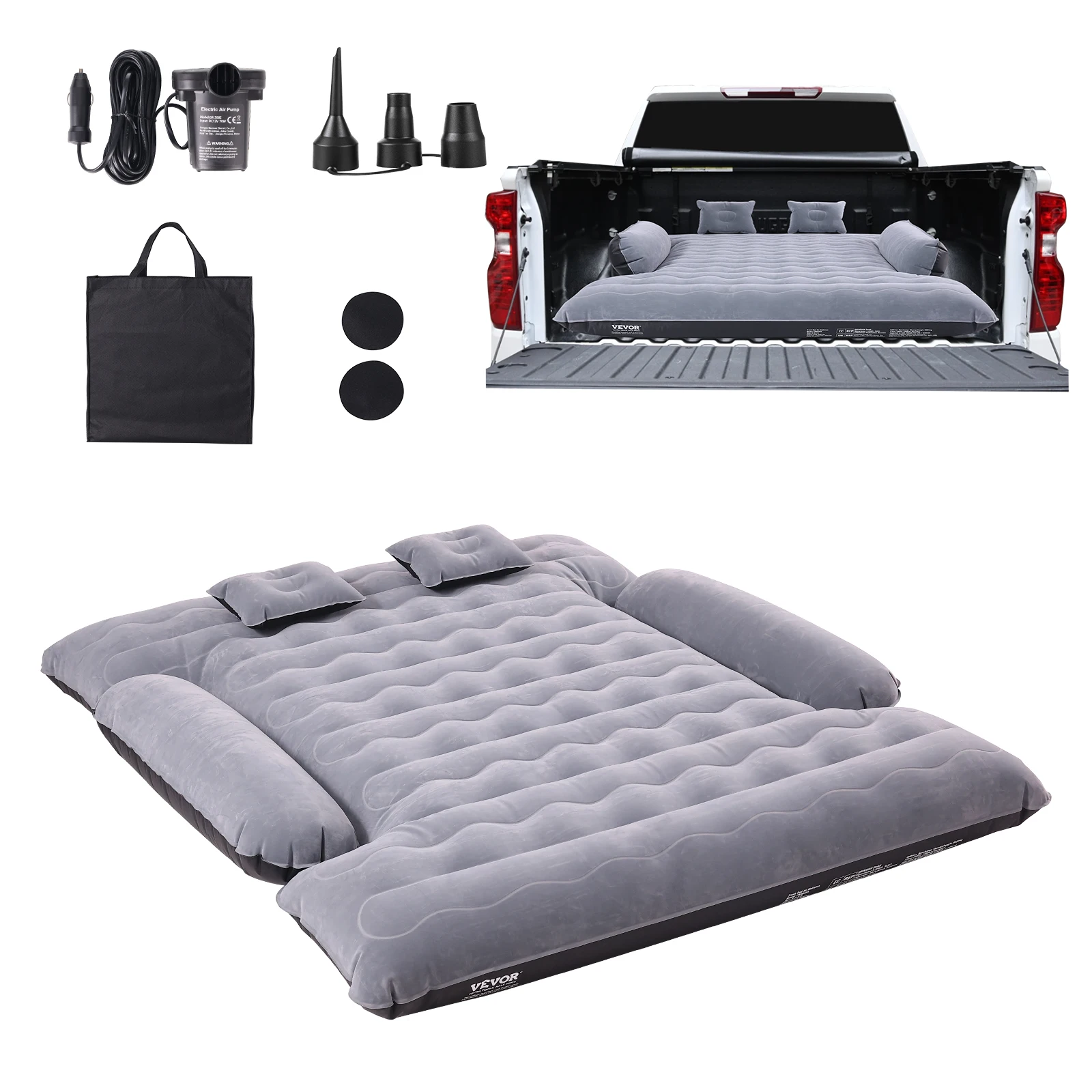 VEVOR Truck Bed Air Mattress for 6-6.5 ft Full Size Inflatable Camping Bed for Chevrolet Silverado Dodge Ram Ford 150/250/350