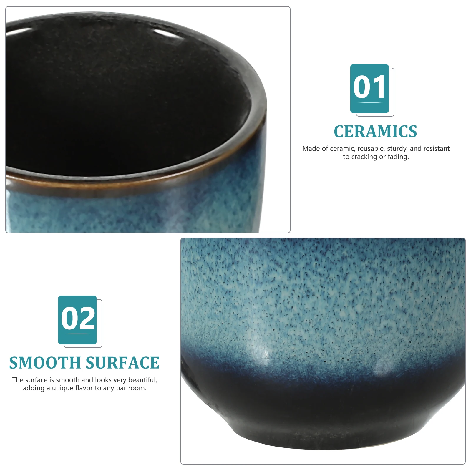 

1Set Useful Sake Serving Supplies Retro Sake Pot and Cups Smooth Touch Suitable for Various Occasions Simple Wine Cups