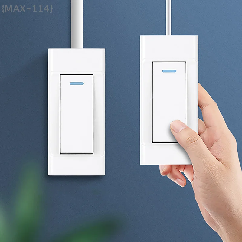 1Pc Surface Mount Switch 1 Gang 2 Way, Wire Hanging Installation for Bedside Lamp Wall Light On/Off Control Panel