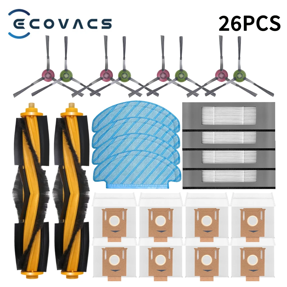 ECOVACS Deebot T8 AIVI / T9 AIVI / N8 Pro AIVI / N9 / N10 Plus Zubehör Hauptbürste, Seitenbürste, Filter, Staubbeutel, HEPA-Filter