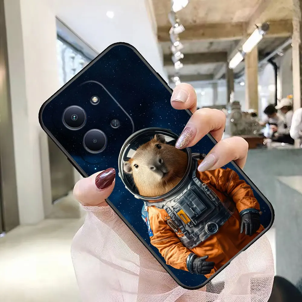 

Phone Case For Redmi A1 A2 A3 A5 A7 15 15C 14C 13C 12C 12 10 10C 9C 9A 9 8 8A K60 K40 K30 Shell Cover Cartoon Astronaut Capybara