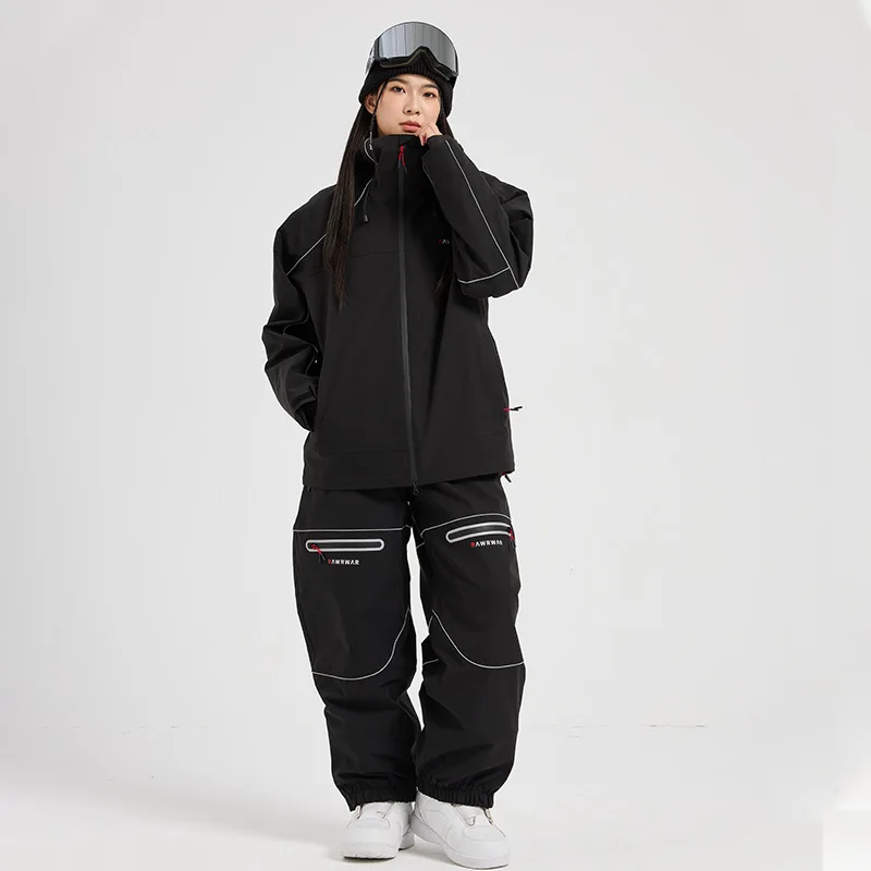 

New Ski Suit Women's Man Wear Resistant Snow Set Waterproof Windproof Warm Breathable Professional Loose Winter Outdoor Clothes