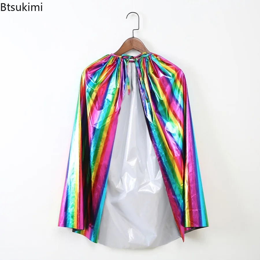 Capa infantil arco-íris, capa de halloween brilhante, king prince, traje infantil, festa de aniversário, cosplay