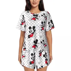 Custom Cartoon Anime Tv Mickey Mouse Pajama Sets for Women 2 Piece Short Sleeve Pjs Shorts Sleepwear