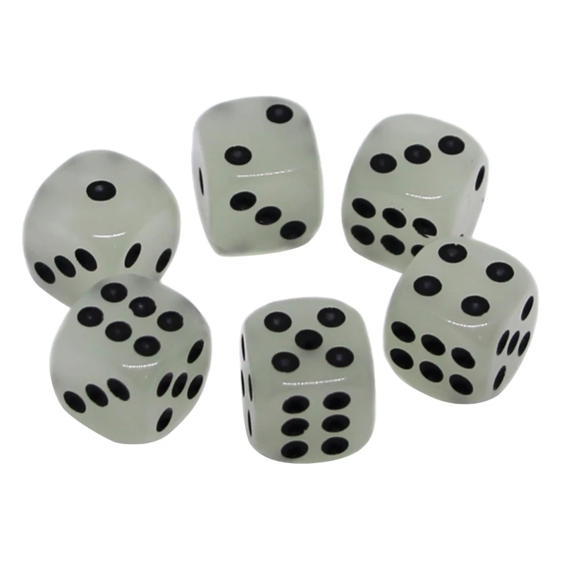 10Pack D6 Six Sided Glow in The Dark Dices Die for DND-MTG-RPG,Tenzi-Farkle,Yahtzee-Bunco,Teaching Math,Table Board Game