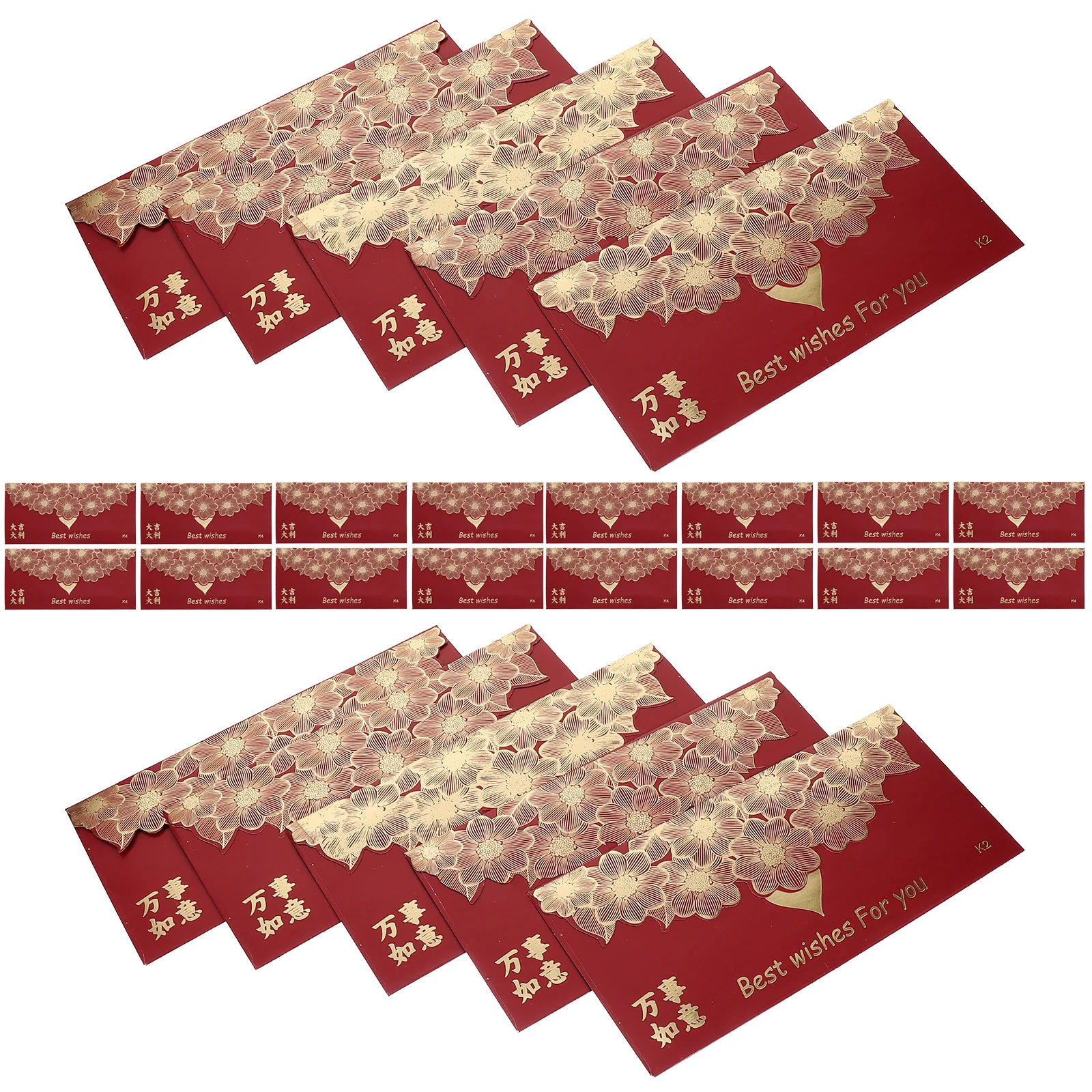 

60pcs Red Envelopes Western Style Small Packets New Year Money Bags Wedding Luck Spring Festival Prosperity