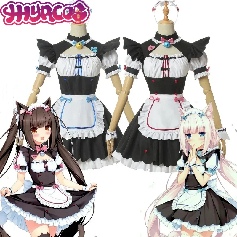 Anime Schokolade Vanille cos Lolita Kleid süße Katze Neko Cosplay Kostüm Dienst mädchen Kleid Halloween für Mädchen Frauen Kostüm Comic-Outfit